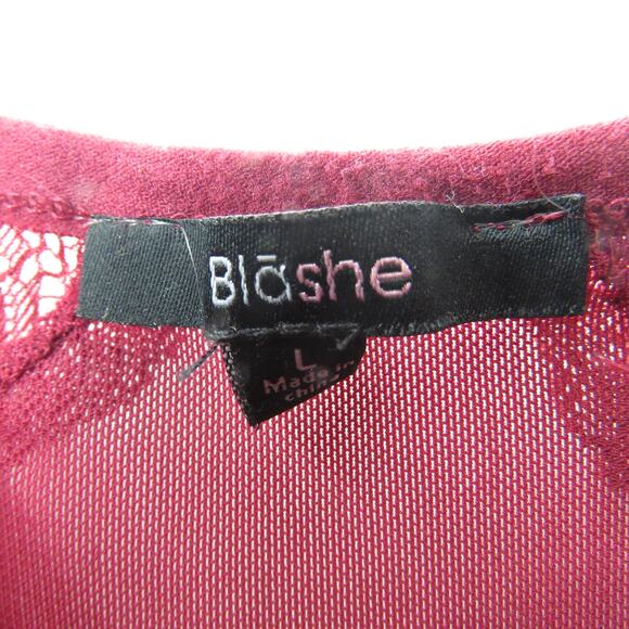 Blashe 1990s Vintage Wine Red Lace Lingerie Cami Bodysuit Large Sexy - Picture 5 of 5